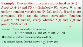 PTSP#X(t) & Y(t) Joint WSS#Problem on cross correlation function