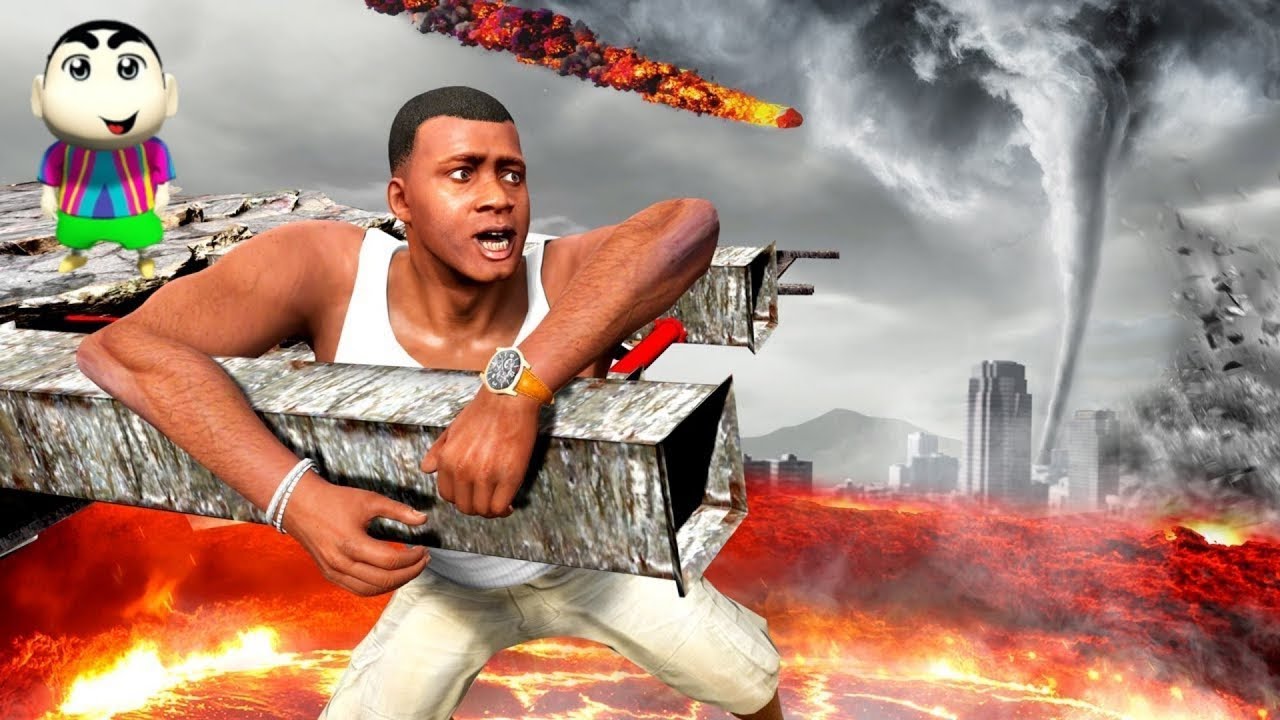 GTA 5 : Franklin Save His House From Biggest Lava Tsunami Ever In GTA 5!