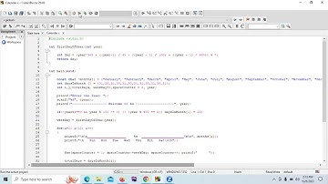 Calendar Project Using C Programming Language