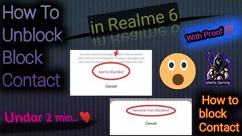 How to🙄 Block and unblock Contact in #Realme 6 aur any Realme Phone  with Proof 💯❤️