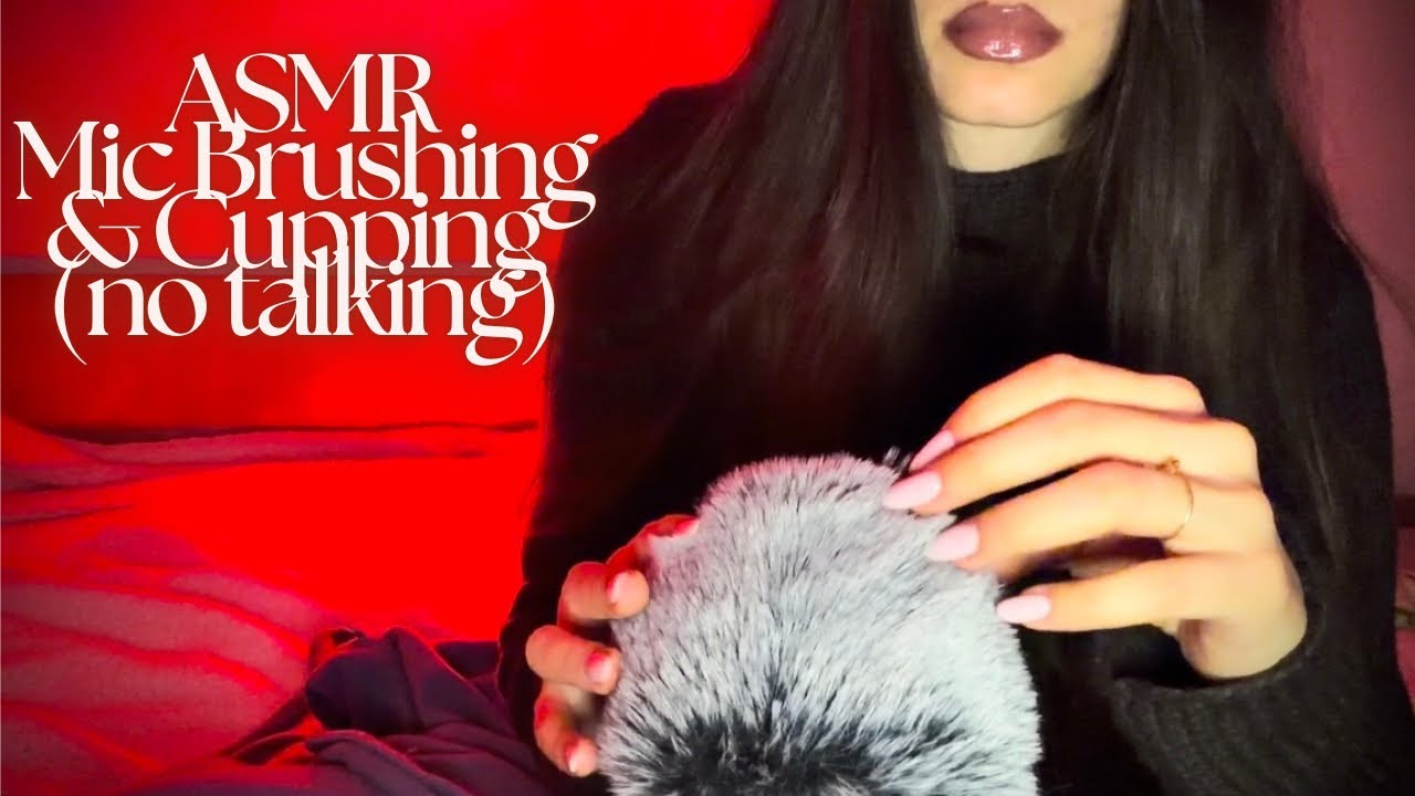 ASMR Fluffy Mic Brushing and Cupping.•*🩶*•. (no talking after intro) 