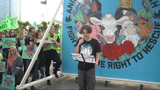 Poet Jacob Ahana Laba at the Animal Liberation Conference.