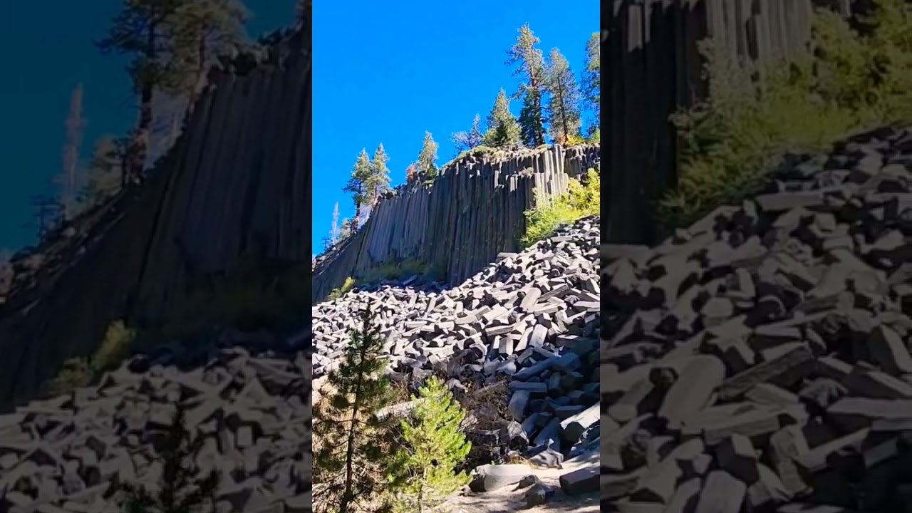 Basalt columns of Devils Postpile National Monument, California