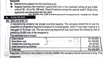 Make or Buy || MBS 3rd Semester || Decision Making || Accountancy || 🙂