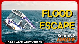 Multiplayer FLOOD ESCAPE in JATO BUSES! - BeamNG Mods