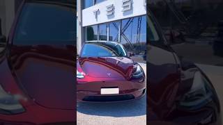 Tesla Model Y in Midnight Cherry Red #teslacar #tesla #modely