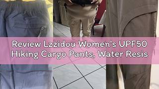 Review Lzzidou Women's UPF50 Hiking Cargo Pants, Water Resistant Quick Dry Stretch Pants with 5 Zip