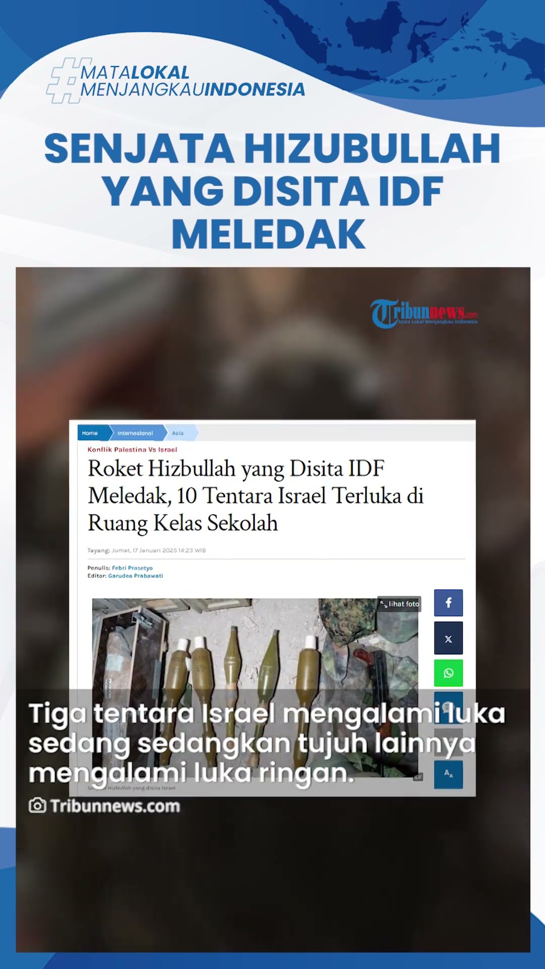 Roket Hizbullah yang Disita IDF Meledak di Markas Pelatihan Militer Israel, 10 Tentara Terluka
