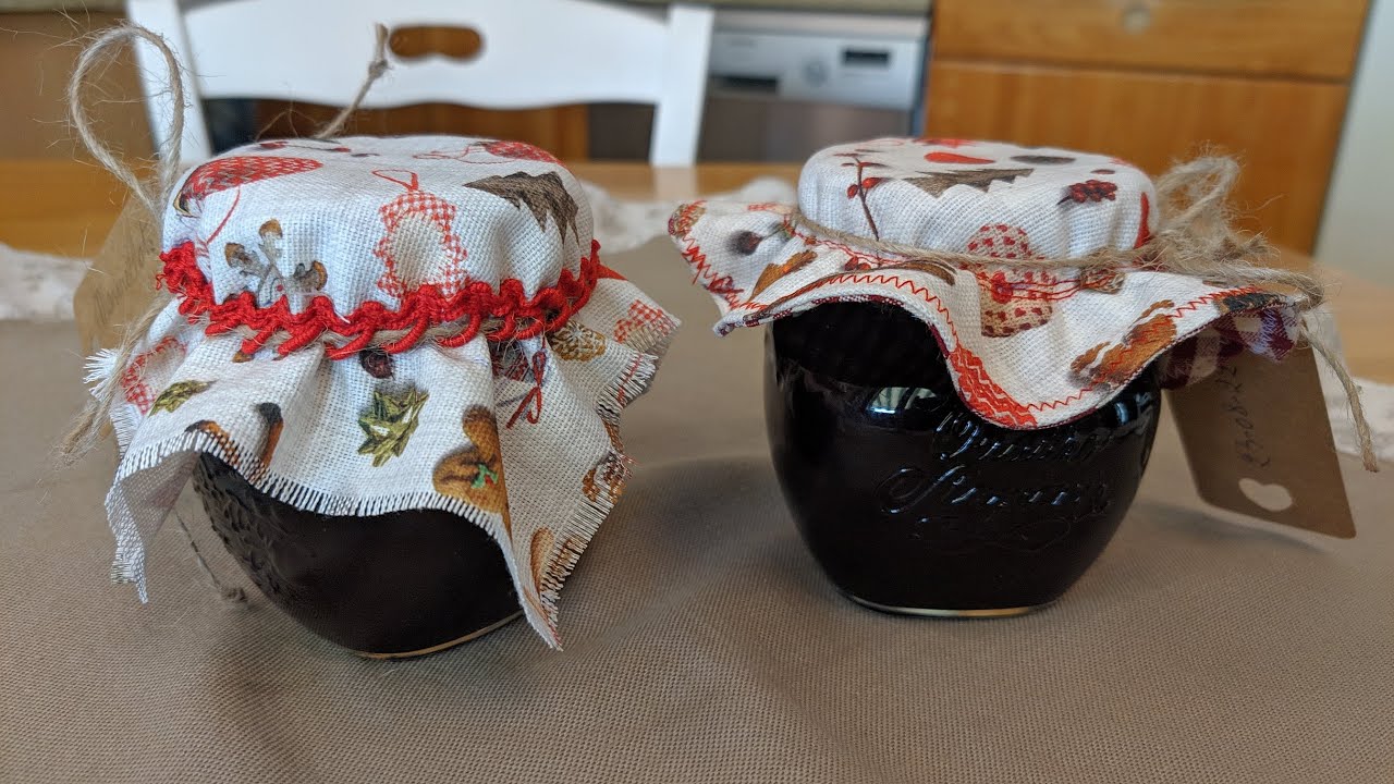 155🎀Copertura di stoffa per barattoli