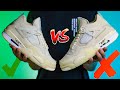 Real vs fake air jordan 4 off white sail sp by virgil abloh