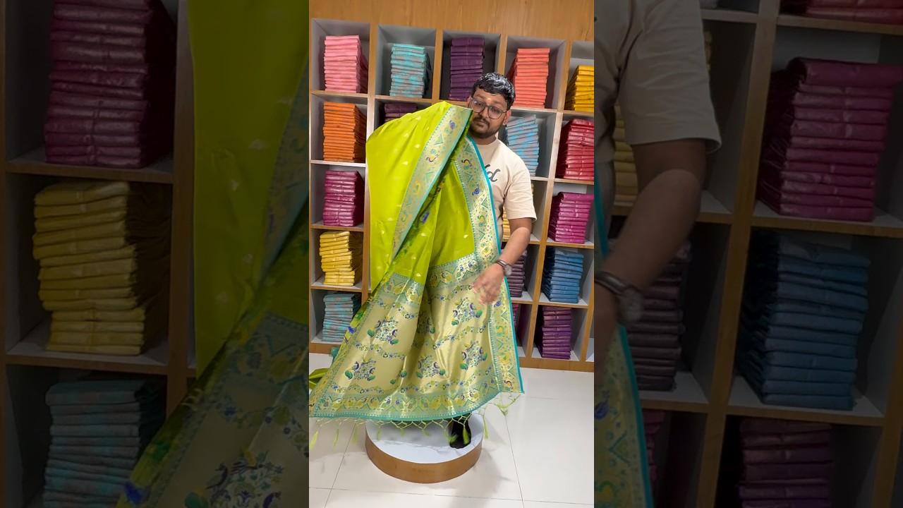 Rajwadi Mor Paithani Zari Butti Saree
