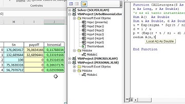 Arbol binomial programado en Excel