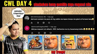 "ANONG STRATEGY 'YAN?! Ginamit ko mga request nila sa CWL Day 4"
