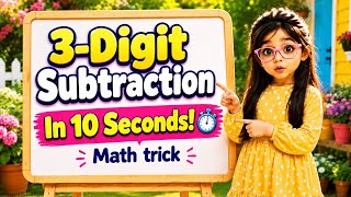 Math trick: 3-Digit Subtraction Trick for Kids | Solve in Seconds | Learn Subtraction@AMEdunova 