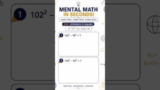Solve Difference of Squares Questions in 5 Seconds #DifferenceOfSquares #MentalMath #FastMath