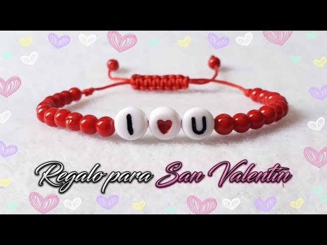 TUTORIAL PULSERA DE HILO PARA REGALAR EN SAN VALENTIN / COMO HACER PULSERAS  DE HILO EN MACRAME 