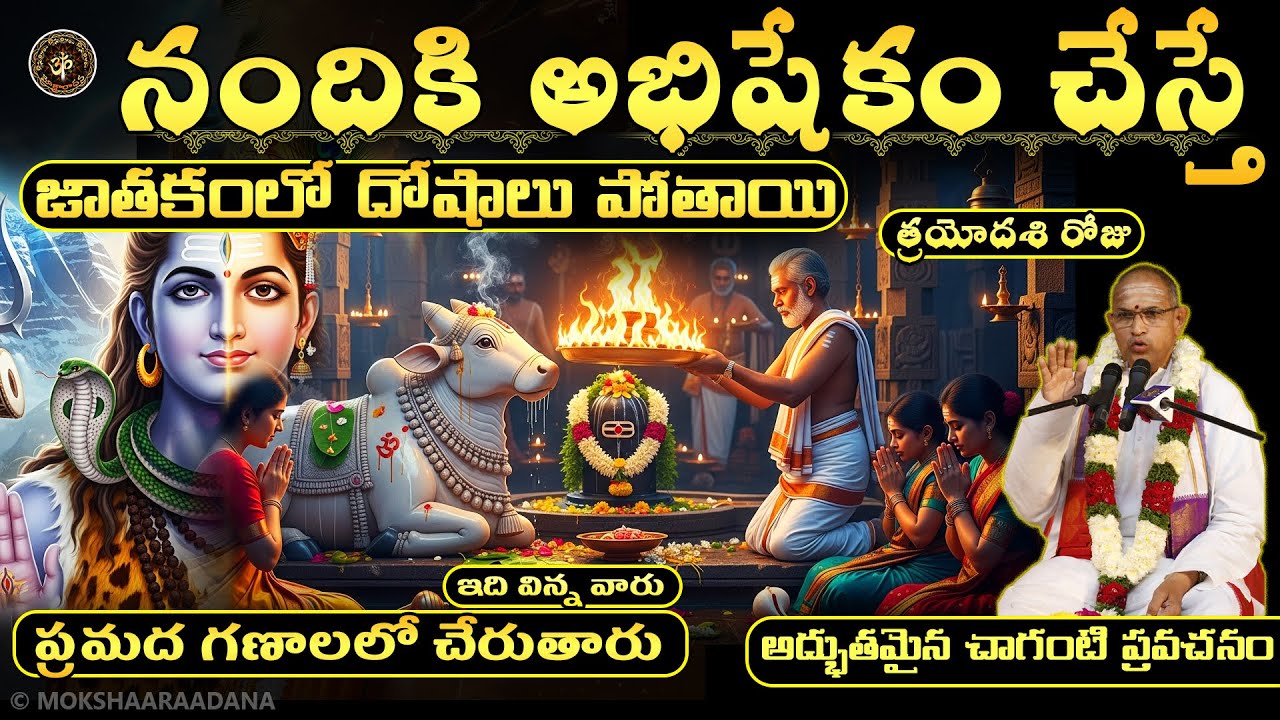 త్రయోదశి రోజు నందికి అభిషేకం చేస్తే జాతకంలో ఉన్న తెలియని దోషాలు అన్నీ పోతాయి🙏: చాగంటి ప్రవచనం