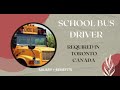 School Bus Driver Required in Toronto, Canada 🚌🇨🇦 #TorontoJobs #CanadaJobs #DriverJobs