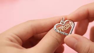 Yafeini sterling silver heart pendant love mom necklace I love you to the moon and back