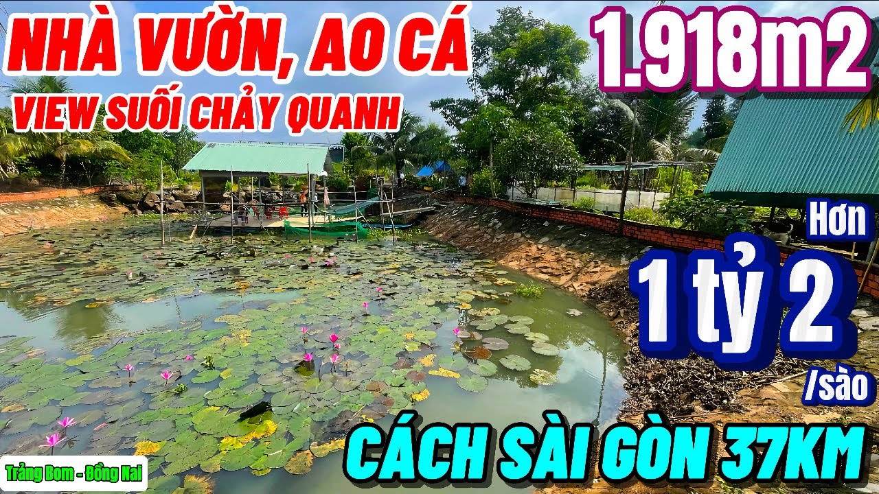 Nhà đất đồng nai, Hạ giá 100tr bán gấp nhà vườn, ao cá nghỉ dưỡng đẹp gần Biên hoà , gần Sài Gòn