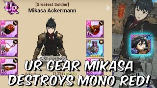 UR Gear Mikasa DESTROYS Mono Red Escanor! - The Comeback Queen - Seven Deadly Sins: Grand Cross PVP
