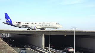 SCANDINAVIAN STYLE | SAS Embraer E-Jet Over the Motorway at Amsterdam Schiphol