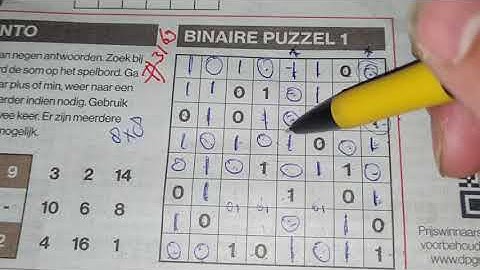 Thursday. Bonus Extra edition (#3169) Binary01 Sudoku puzzle. 07-29-2021 Extra part 3 of 4