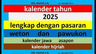 kalender 2025 lengkap pawukon - weton - pasaran kalender jawa / hijriah screenshot 3