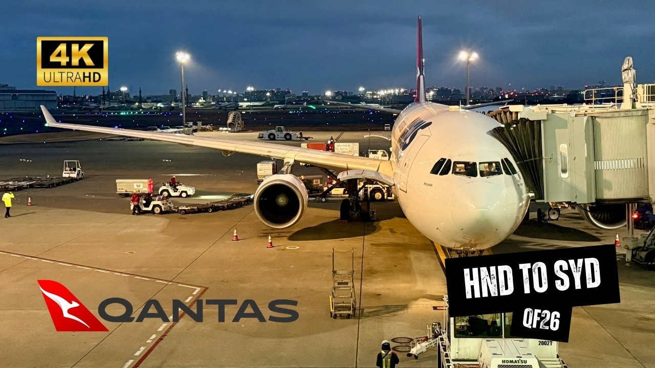 QANTAS A330-300 QF26 Business Class - Tokyo (HND) to Sydney, Award Points Redemption Flight (4K)