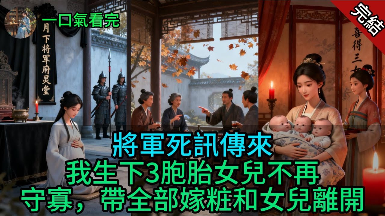將軍死訊傳來，我生下3胞胎女兒不再守寡，帶全部嫁粧和女兒離開