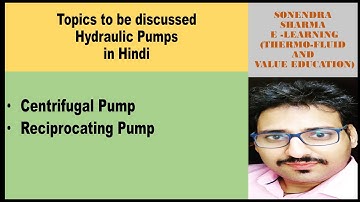 Unit-3# Lecture-10  # Hydraulic Pumps# Centrifugal Pump# Reciprocating Pump.