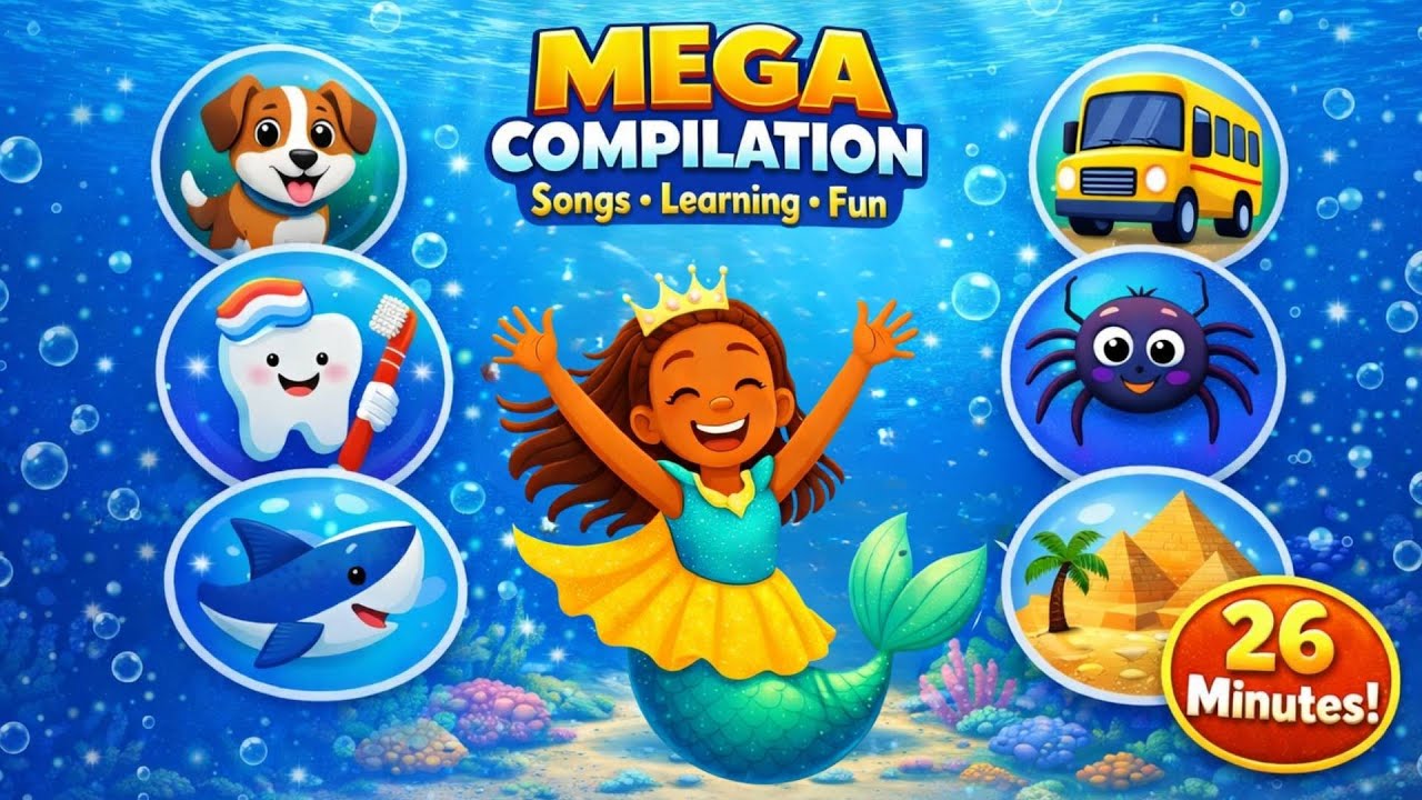 Мега-подборка обучающих видео от Найи 🐠✨ | 25 минут песен, упражнений и детских стишков для детей