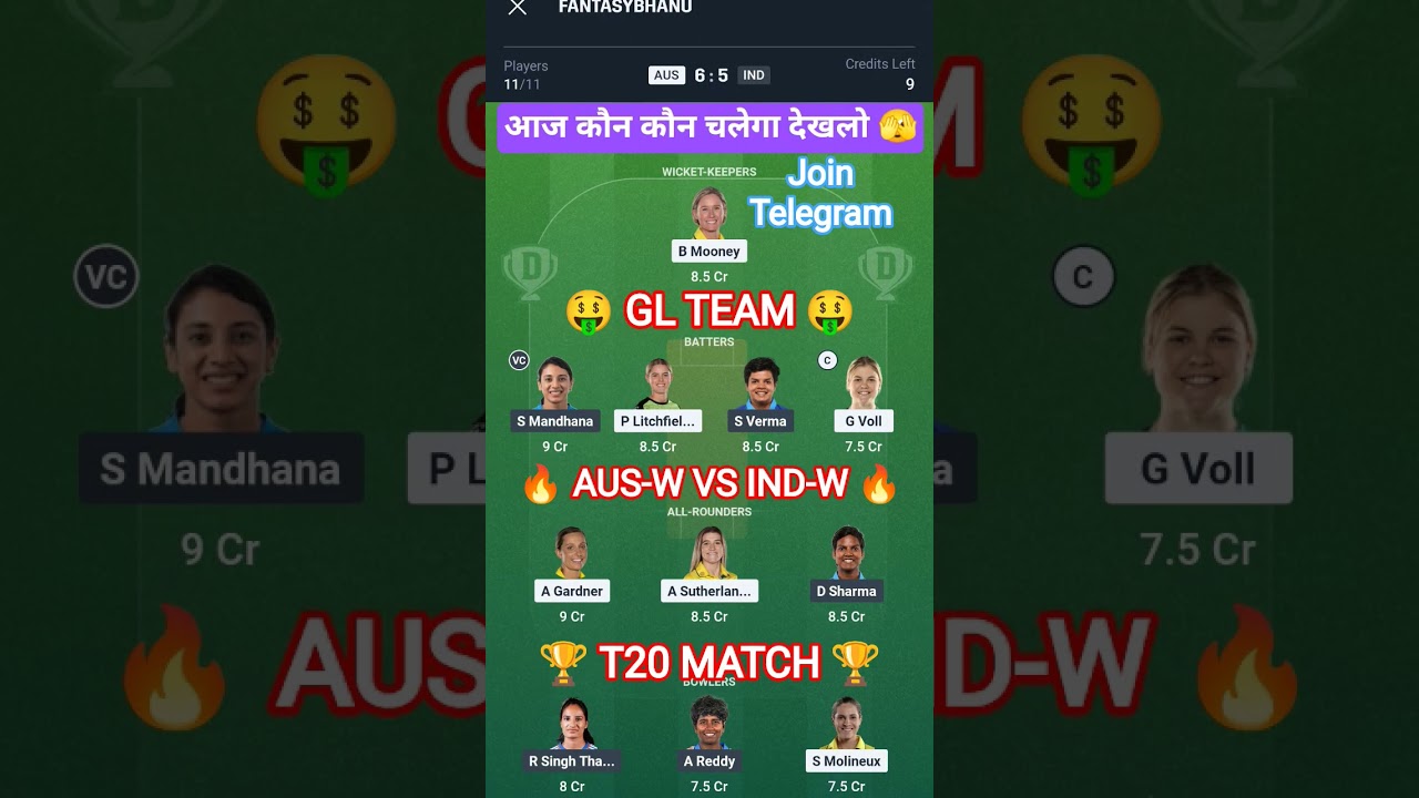AUS-W vs IND-W Today Match Prediction | AUS-W vs IND-W Dream11 Prediction | 3rd T20 match 2026
