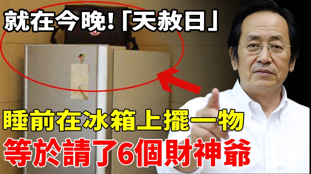 倪海廈:真的很準!就在今天!3月5號「天赦日」,睡前在冰箱上擺一物,等於請了6個財神爺,好運財運滾滾來!#倪海厦 #居家風水 #中醫養生 #鎮櫃法 #經方 #經方#易经 #正能量 縮圖