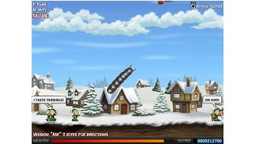 Effing Worms - Xmas (Flash Game Gameplay)