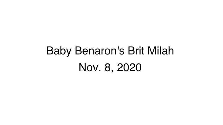 Baby Benaron's Brit Milah Nov. 8, 2020