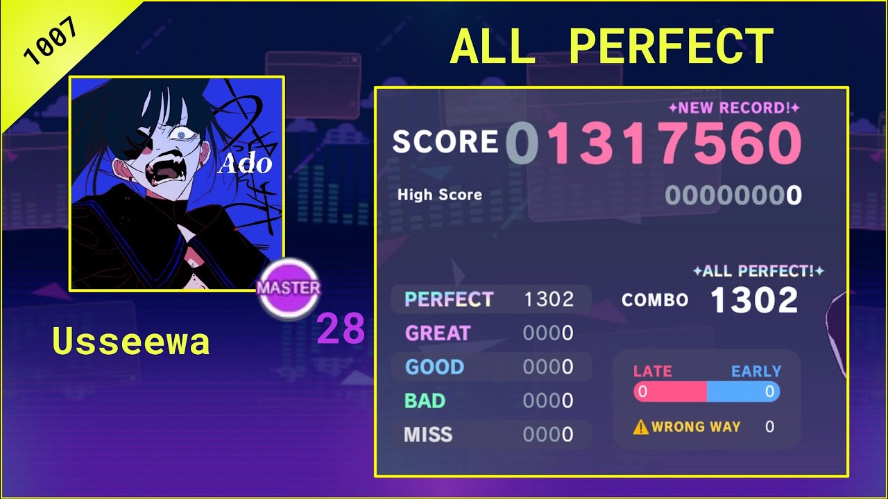 Project Sekai: Usseewa (Master Lv 28) All Perfect