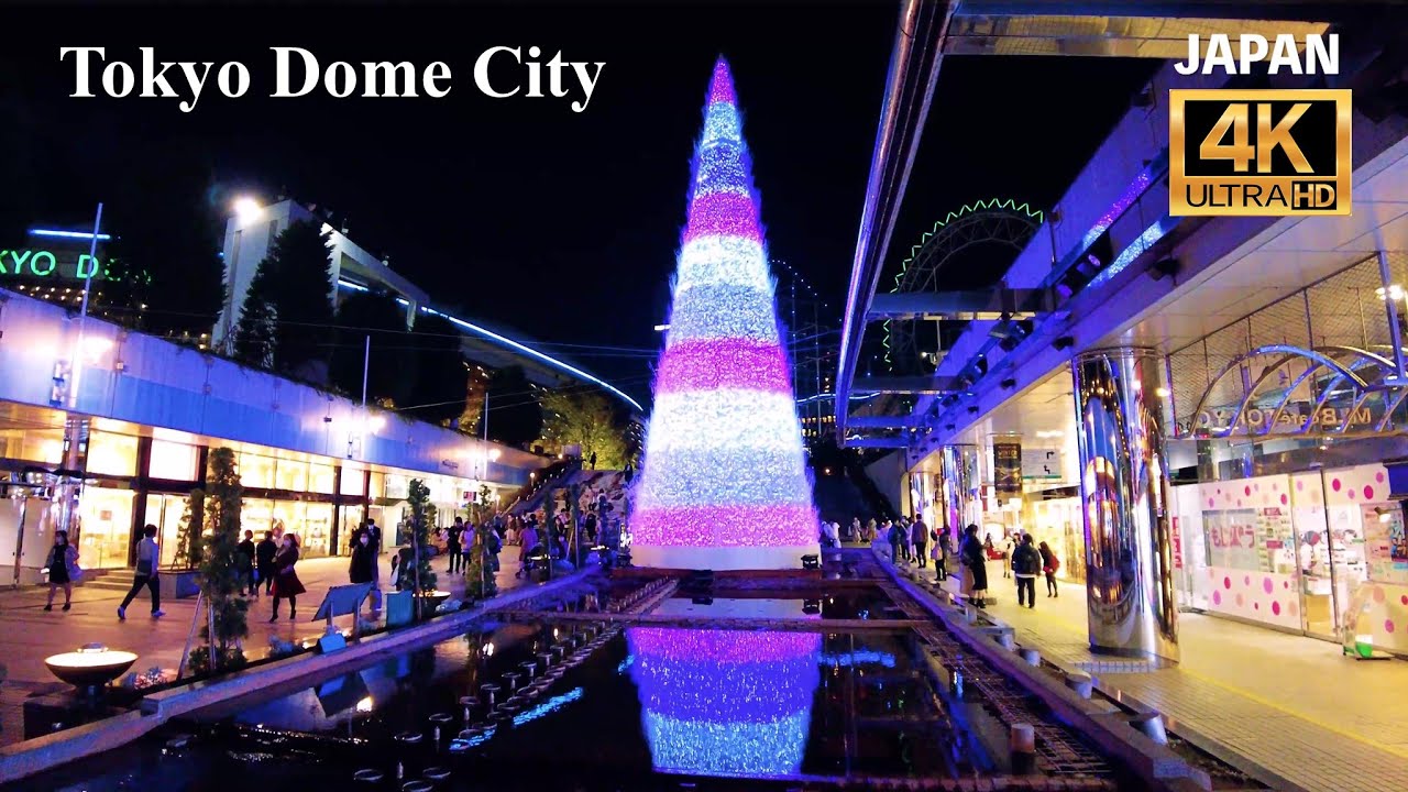 [Tokyo Dome City & LaQua] Рождественские иллюминации 2021 года начались | Токио, Япония | 4K