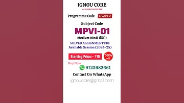 MPVI 01 Solved Assignment PDF 2024-25 in Hindi, DVAPFV program MPVI-01 Solved assignments