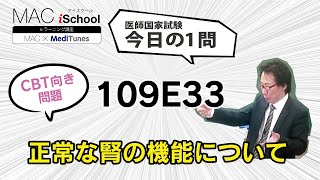 109E33 動画で学ぶ医師国試(MAC)正常な腎の機能について(今日の1問)