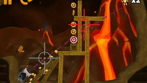 Ragdoll Blaster 3 Magma Basin 4-12 Burning Dude 3 Stars Tutorial Walkthrough