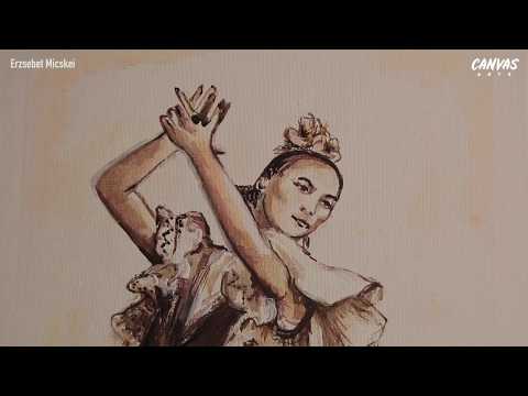 Speed Drawing and Painting on a Canvas