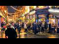 Cosy London Walk | Rainy &amp; Windy West End Evening Walking Tour | 4K HDR ASMR