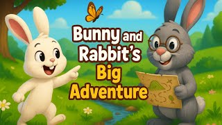 Bunny and Rabbit’s Big Adventure  |Learning Friendship & Nature |Kids Story in English #trendingnow
