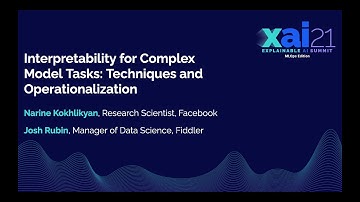 XAI Summit 2021: Interpretability for Complex Model Tasks: Techniques and Operationalization