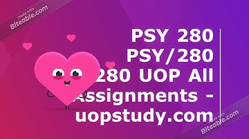 PSY 280 PSY/280 PSY280 UOP All Assignments - uopstudy.com