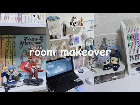 anime room makeover: organizando meu cantinho de coleções | mangás, figures e +