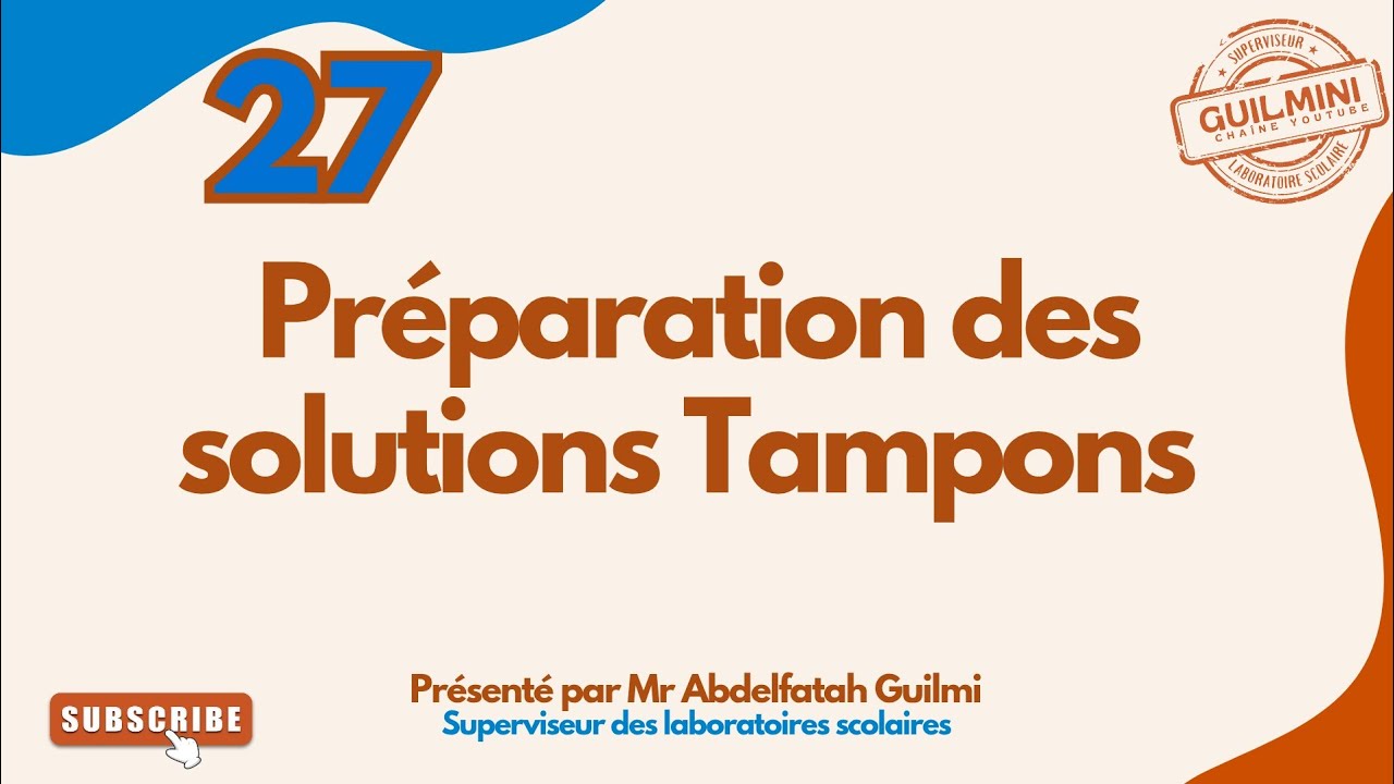 Préparation des solutions Tampons " Buffers" | GuilMini - YouTube