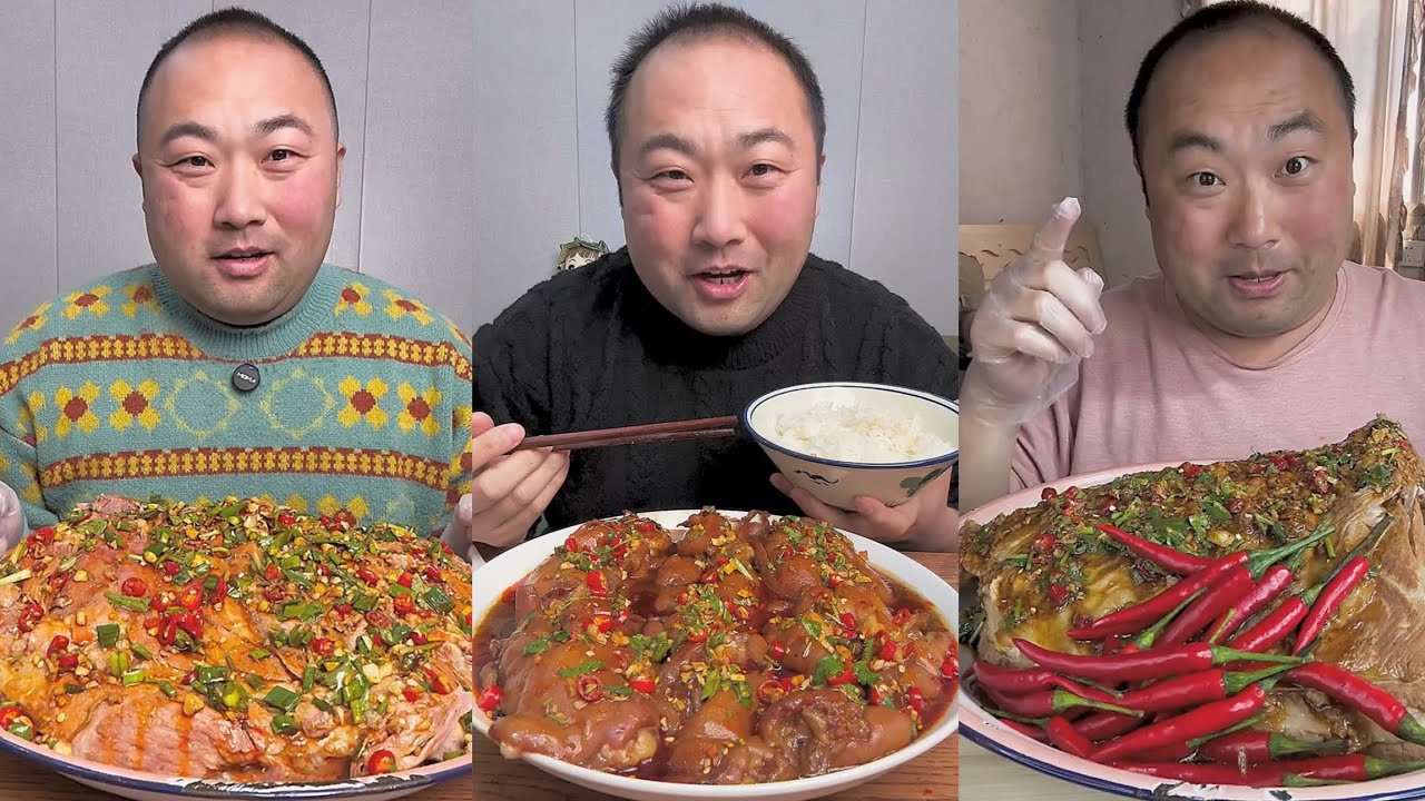 Mukbang #120:Eat spicy 🥵🔥 braised pork belly rib belly boil #mukbang #yummy #delicious