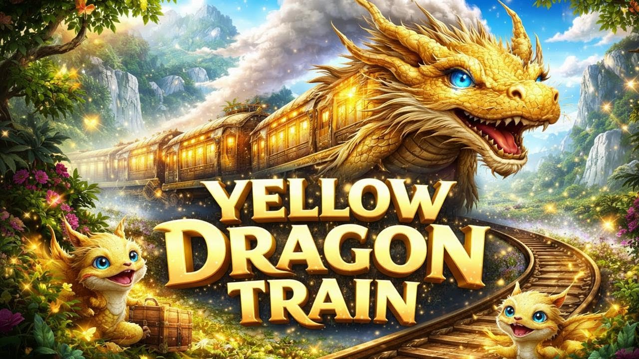 🐉🚂 Le Train du Dragon Jaune ✨ Monte à bord vers des rêves magiques 🌄🌟